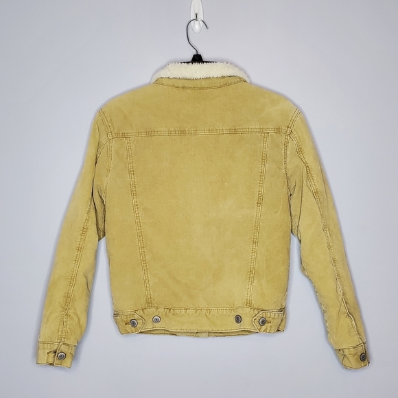John Galt tan corduroy sherpa lined waist jacket size small - Picture 7 of 10